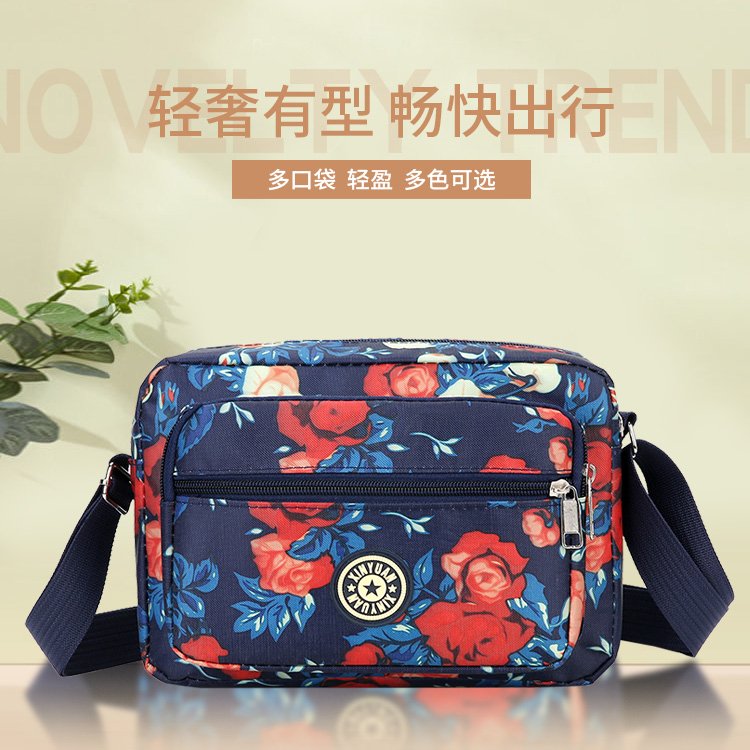 多层斜挎包女2024新款尼龙女包牛津布单肩包妈妈帆布包休闲小包包 - 图0