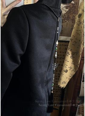 新中式国风串珠吊坠背云长流苏璎珞项链复古古风汉服马面裙配饰品