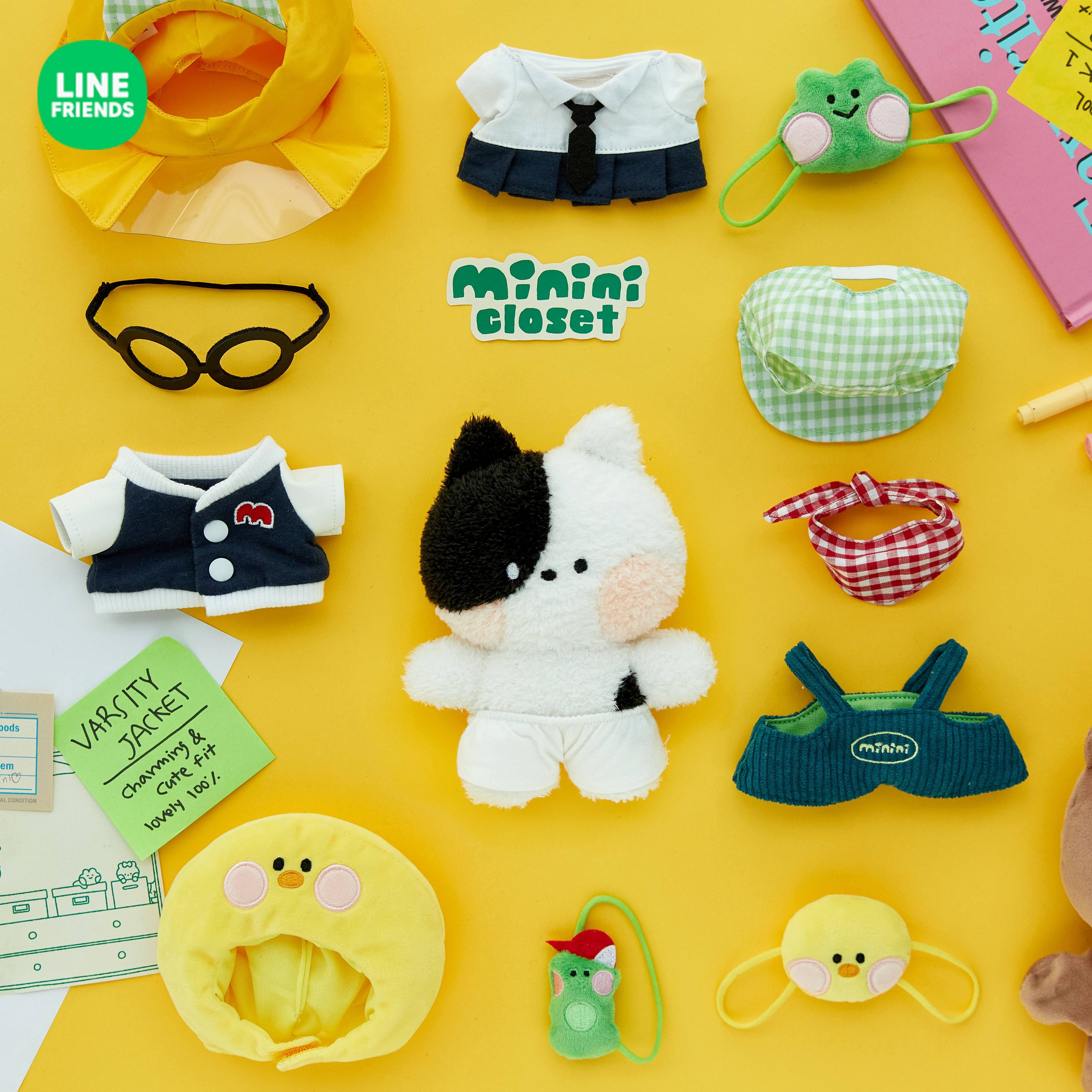 LINE FRIENDS 连我朋友 minini closet变装玩偶 15cm卡通创意公仔 - 图3