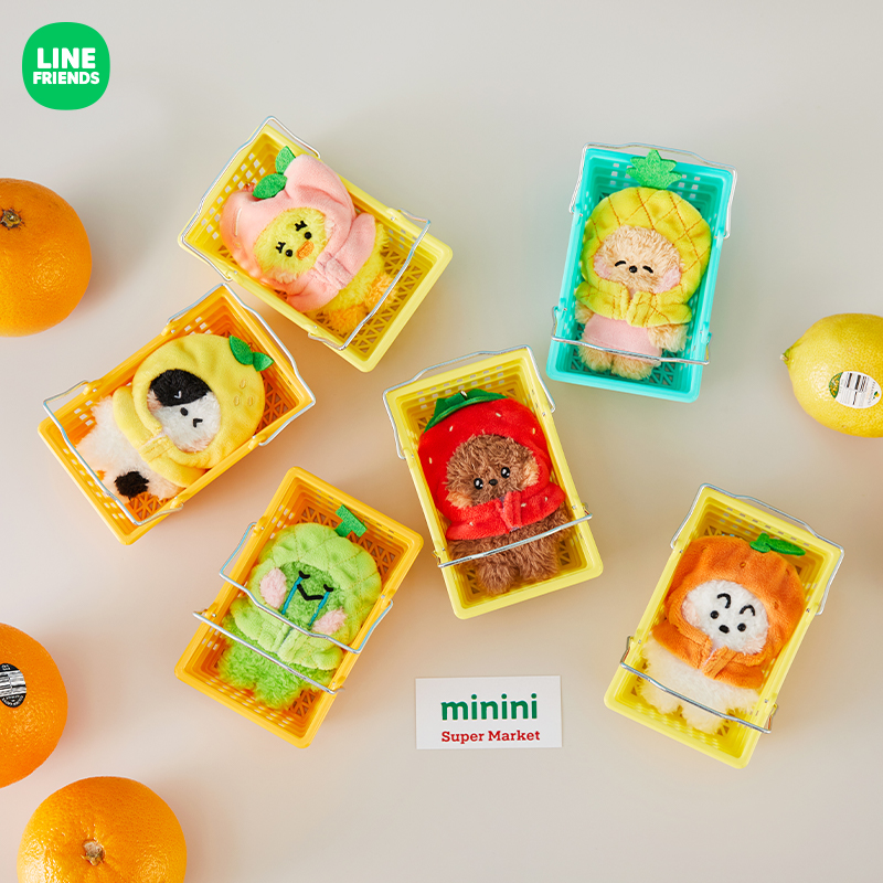 LINE FRIENDS连我朋友 mini minini系列水果钥匙扣 可爱便携挂饰 - 图0