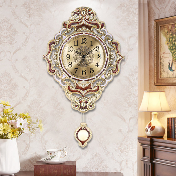 Light luxury clock wall clock living room home fashion creative clock wall hanging european modern simple decorative art wall clock