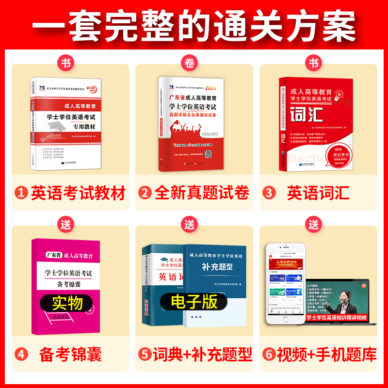 广东学士学位英语考试用书2024年学士学位英语考试教材历年真题词汇成人本科高等教育自考函授复习资料广东成考专升本词汇学位英语 - 图0