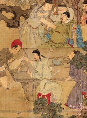 博物馆收藏吕焕成夜宴装饰国画