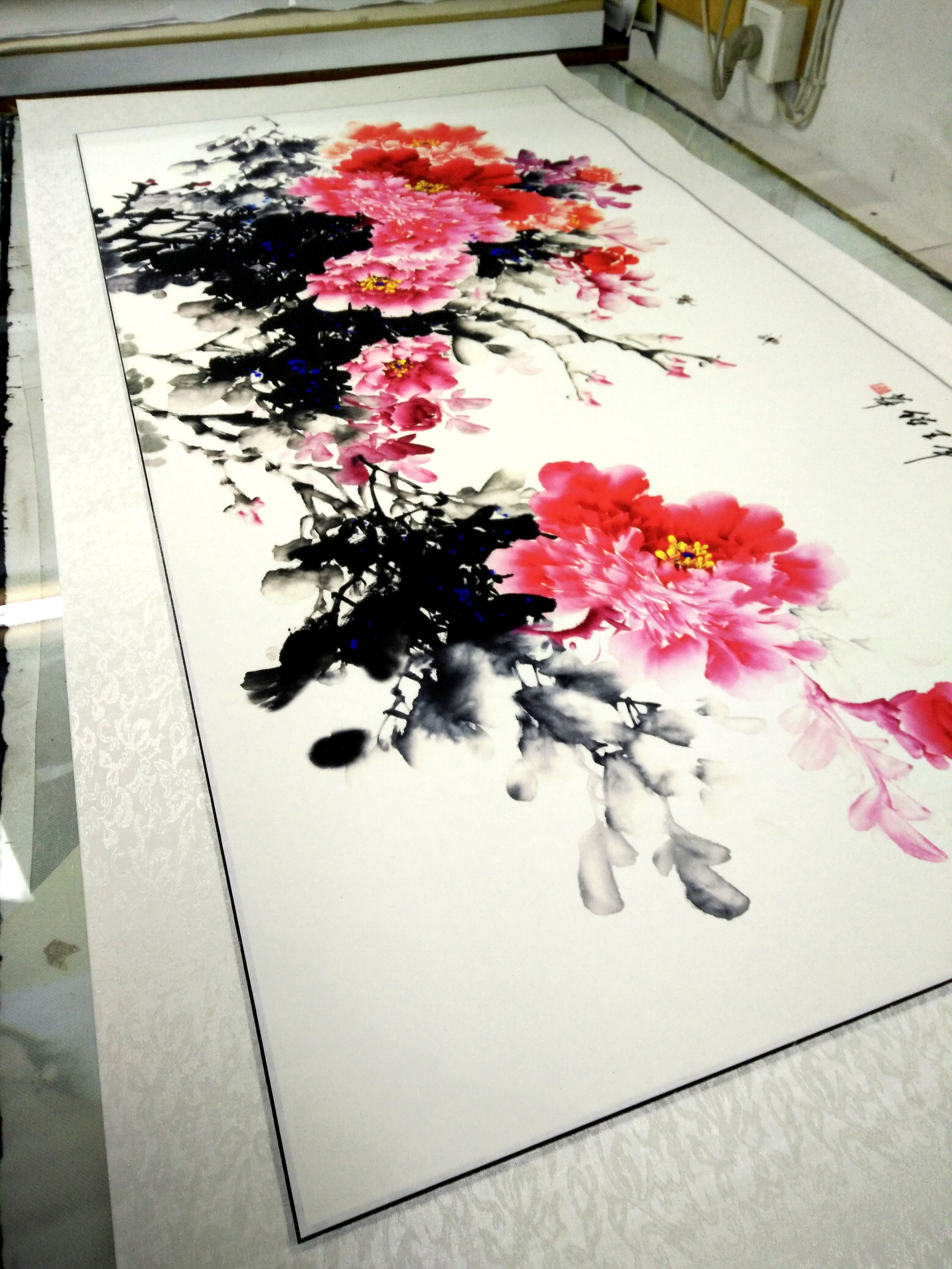 富贵满堂牡丹四尺国画心装饰画芯客厅办公字画宣纸高清微喷打印_虎窝淘