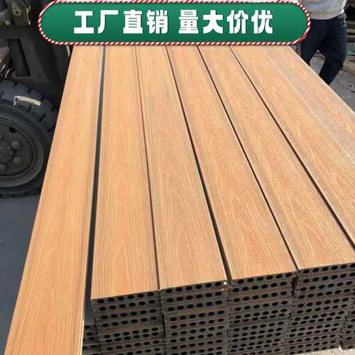 塑木地板户外露台庭院平台公园栈道室外木塑地板共挤二代木纹压花 - 图2
