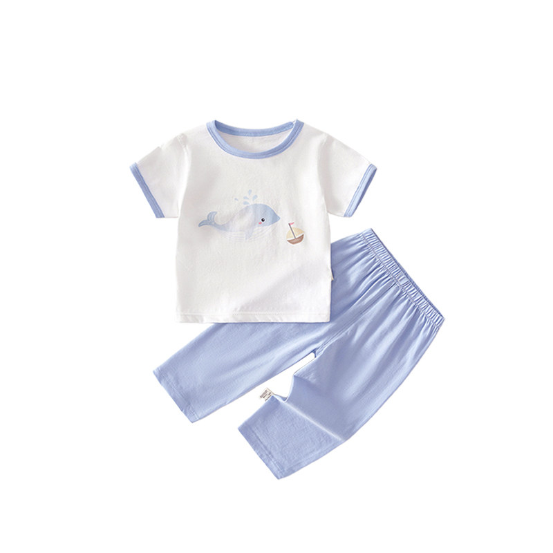 婴儿夏季薄款男女宝宝内衣短袖套装夏天家居服儿童纯棉分体空调服,淘宝优惠券,粉丝福利购,淘宝优惠卷