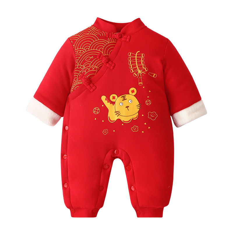 新年装宝宝冬季连体衣新生儿礼服 qibaylor七贝乐连身衣/爬服/哈衣