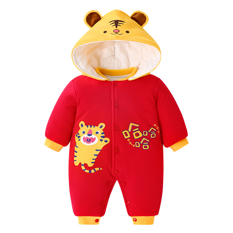新生儿秋冬套装宝宝加厚新连体衣 qibaylor七贝乐连身衣/爬服/哈衣