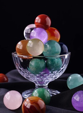 3cm天然水晶球招财摆件送底座