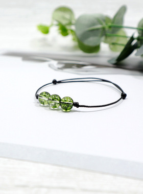 森系小清新手链天然水晶绿幽灵