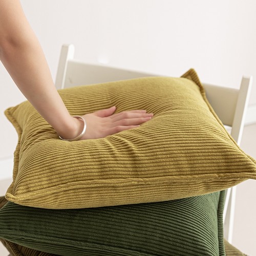 可拆洗加厚款灯芯绒靠枕套沙发客厅轻奢感纯色大号抱枕套床头靠垫 - 图0