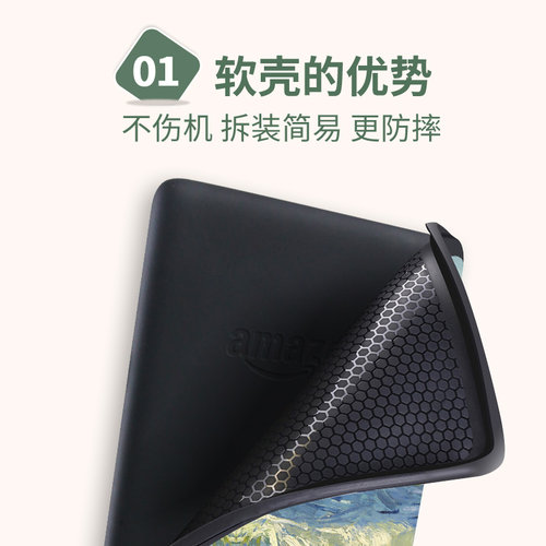 morock适用Kindle壳保护套Paperwhite6软壳4kinddel亚马逊kpw5电子书pw3皮套658青春版2024阅读器2022硅胶壳 - 图2