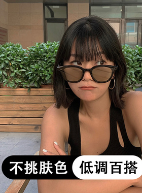 黑框绿色gm墨镜女高级感防紫外线