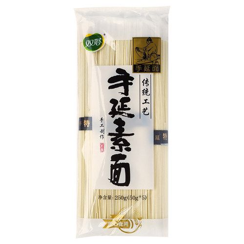 双塔手延素面全麦劲道挂面袋装水煮方便速食面日式拌面250克每包 - 图0