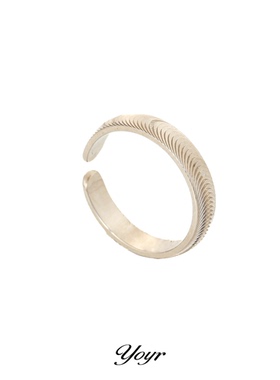 yoyr铜合金戒指立体波纹戒指