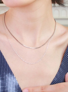 坠链均925银 质感蛇骨链 轻奢柔顺可调节项链百搭气质锁骨链时尚