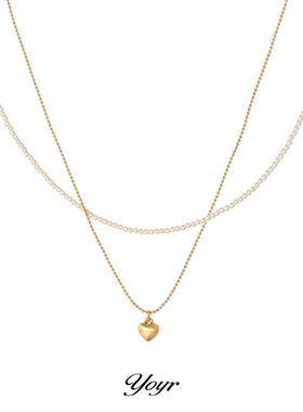 YOYR雾面爱心叠戴项链