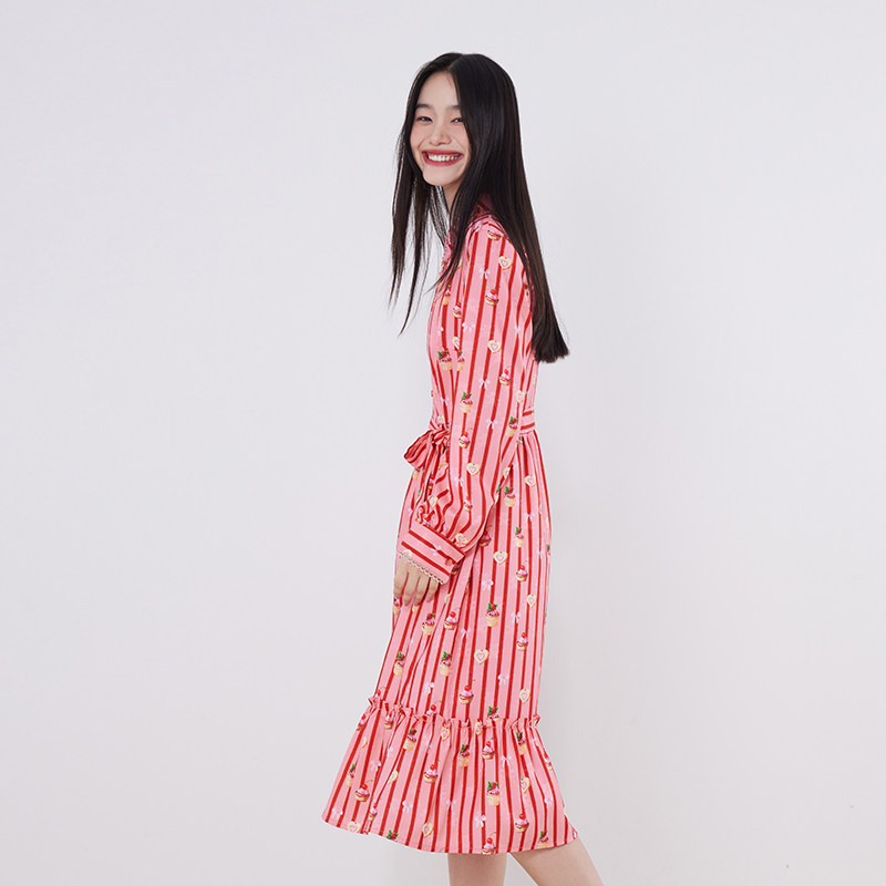 tanni新款甜美爱心通勤休闲X型长款衬衫连衣裙TM11DR031B,淘宝优惠券,粉丝福利购,淘宝优惠卷