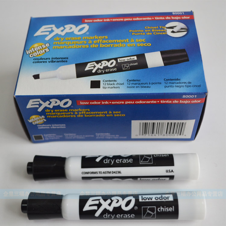 原装美国三福papermate比百美低气味方斜头白板笔Expo80001-图1