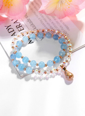 小众设计天然海蓝宝送招财纳福