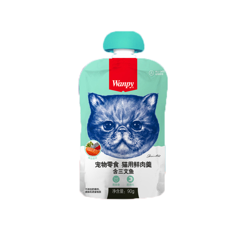 Wanpy顽皮猫鲜肉羹猫咪零食猫罐头湿粮鲜封包咕噜酱成猫幼猫猫条-图3