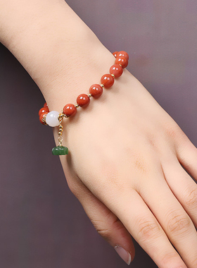 天然吊坠玉珠子南红手串