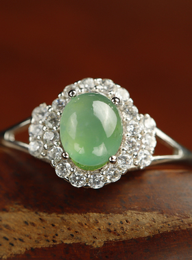 承悦 翡翠戒指 种水俱佳 纯银活口不挑手 女士指环