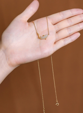 设计师承悦原创白玉海豚小众首饰