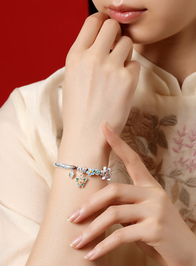 苏州弹性绳设计款吉言蝶恋花手串