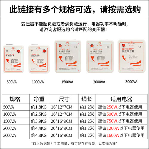 正品舜红变压器220V转110V100V日本美国电源电压转换器110V转220V-图0