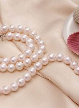 Pearl Necklace Men Simple Handmade Strand Bead Necklace New