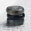 Myanmar natural A-grade jade ring, black chicken jade ring, men's and women's Sihui jewelry and jade