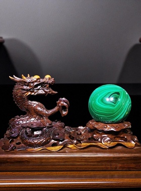 孔雀石球家居办公桌面风水装饰