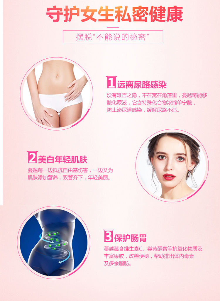 宜度海外专营店美国高浓度蔓越莓胶囊女性妇科子宫卵巢保养品非保健品曼越莓精华1