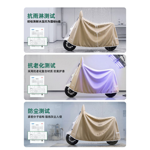 电动车防雨防晒罩摩托车车罩电瓶车自行车雅迪车衣遮雨专用挡风罩 - 图3