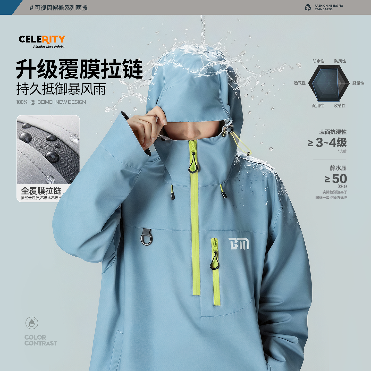 备美雨衣电动摩托车成人外穿单人车分离长款女全身防暴雨骑行雨披