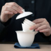 Dehua white porcelain mutton-fat jade portable tea set