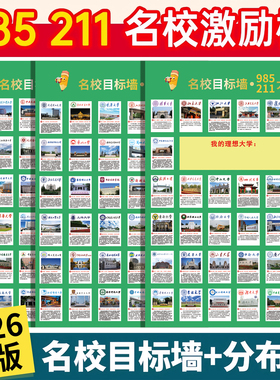 985名校目标墙挂图带分数高考学生激励211全国名牌大学分布图qt