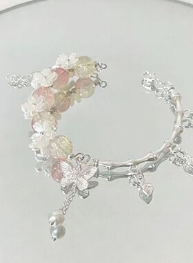 秋上新蝴蝶琉璃手串女新款小众设计ins风高级感学生手链饰品