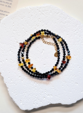 闺蜜礼物小众饰品多层手链水晶青金石碎石手链