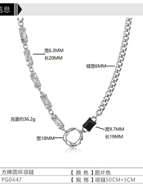 情侣项链男款轻奢小众不规则吊坠