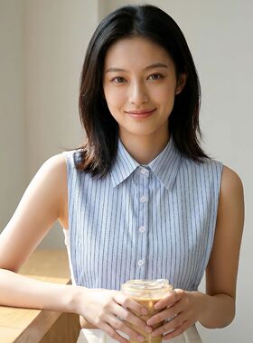 秋冬季装饰假领子女款条纹衬衣领棉假领春秋季韩版百搭职业假领子