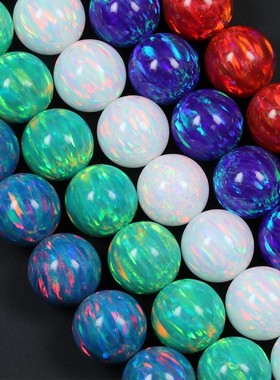 炫彩欧泊圆珠8mm穿孔珠