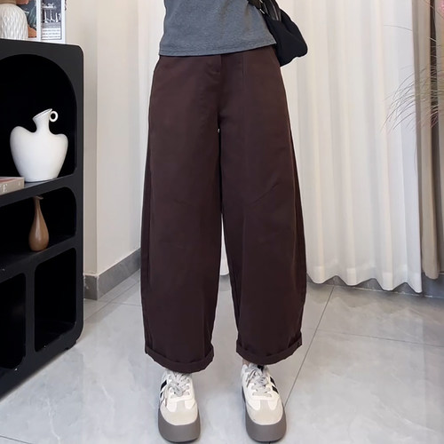 Ader韩版九分阔腿弯刀裤女2026春夏新款时尚简约百搭显瘦休闲裤 - 图3