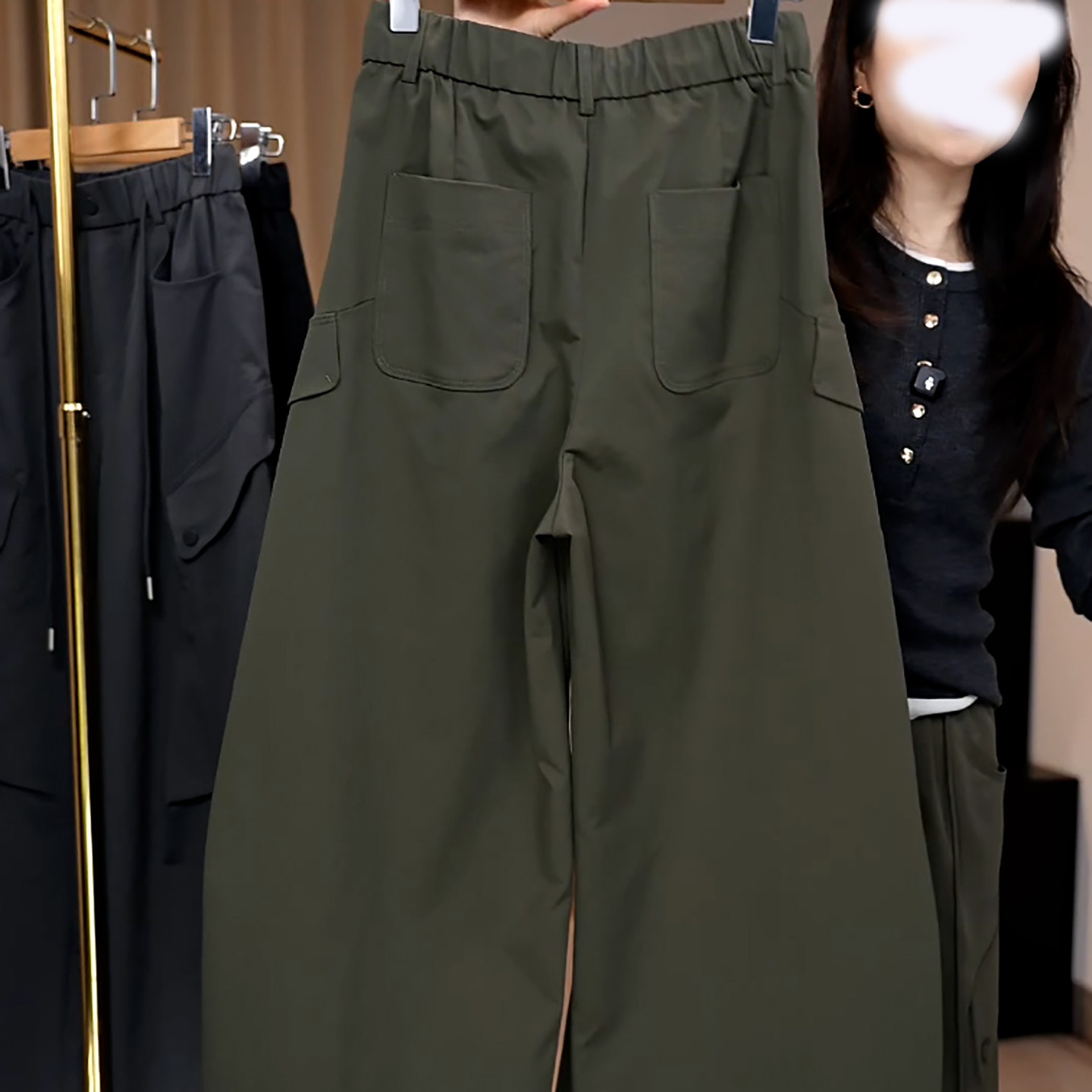 Ader阔腿工装裤女2026春季新款时尚百搭高腰显瘦宽松休闲弯刀裤潮,淘宝优惠券,粉丝福利购,淘宝优惠卷