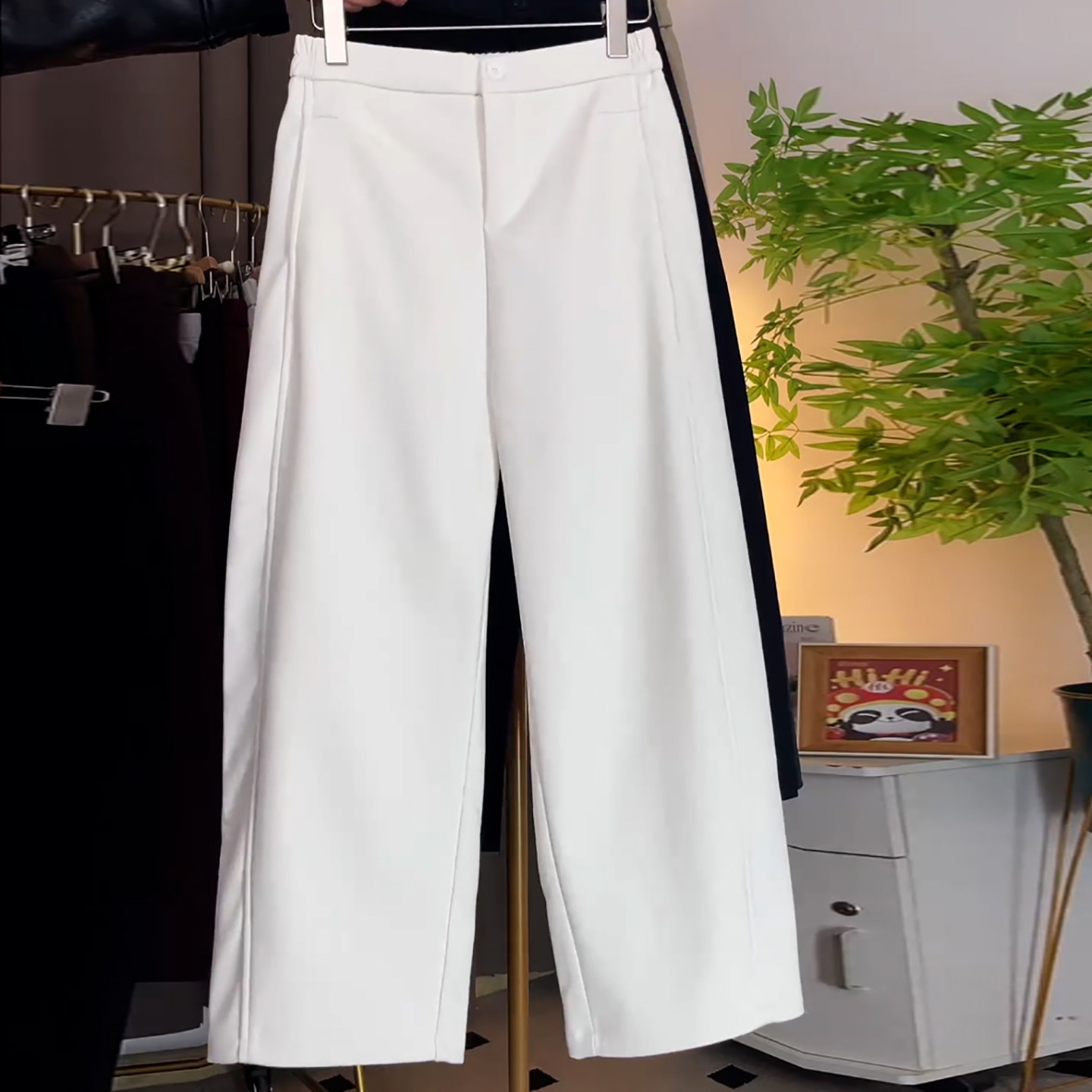 Ader高腰窄版九分镰刀裤女2026春季新款时尚简约百搭显瘦休闲裤,淘宝优惠券,粉丝福利购,淘宝优惠卷