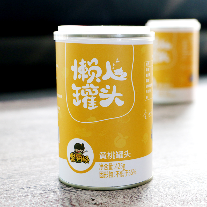 天同时代食品旗舰店天同果小懒 新鲜糖水黄桃罐头425g*6罐休闲零食罐头整箱包邮3