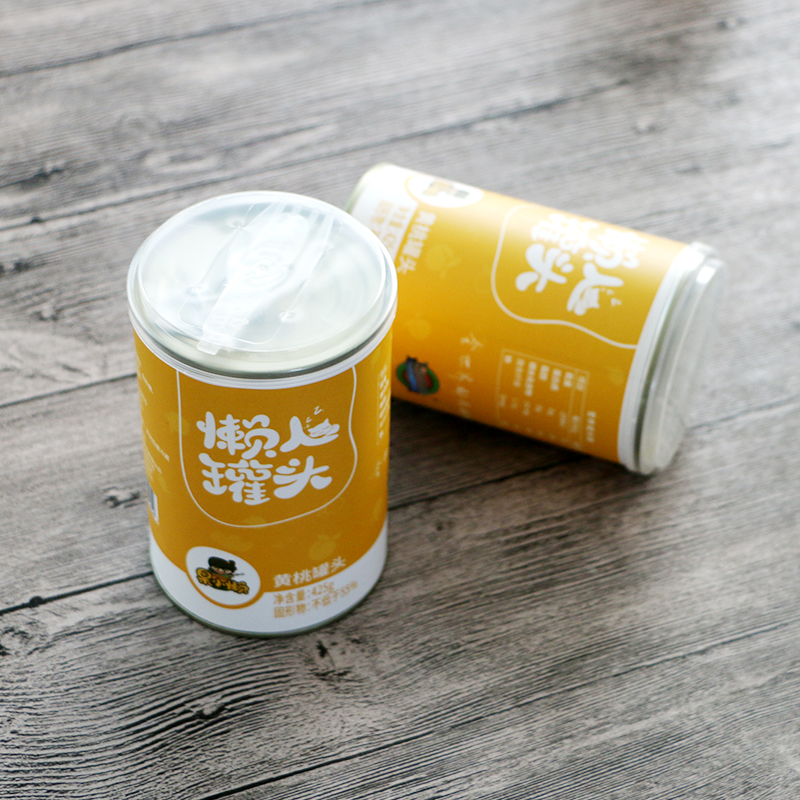 天同时代食品旗舰店天同果小懒 新鲜糖水黄桃罐头425g*6罐休闲零食罐头整箱包邮1