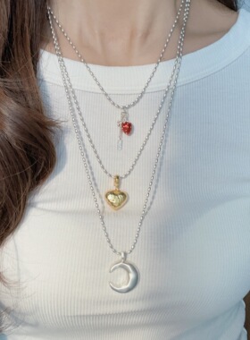 S925纯银米粒珠橄榄粒毛衣链女