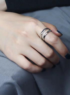 双层线条戒指女轻奢尾戒